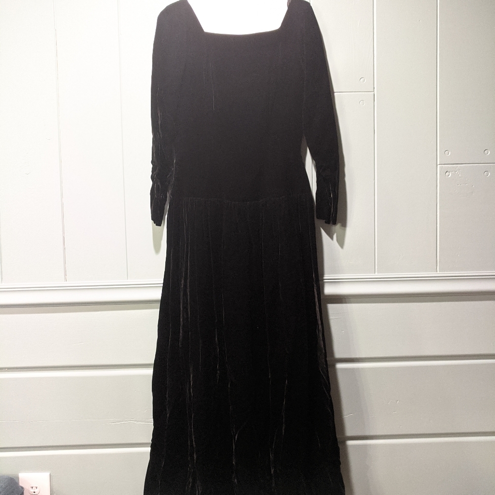 Ysl Rive Gauche Vintage Velvet Dress (38) - image 4